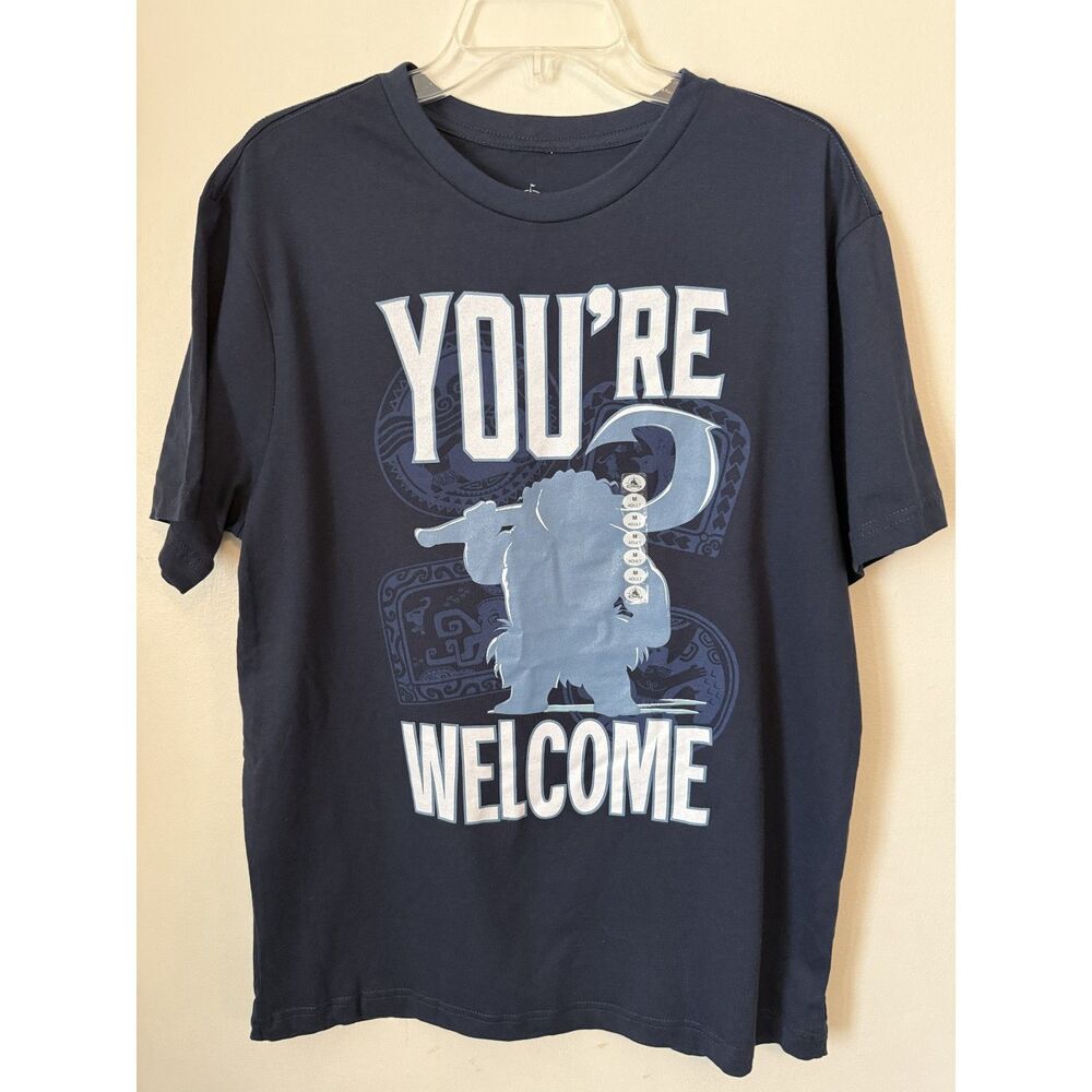New Disney Parks Maui “You’re Welcome” Moana T-Shirt Medium Navy Blue Disney Tee